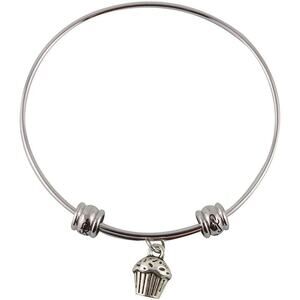 Cupcake Charm Bracelet Bangle
